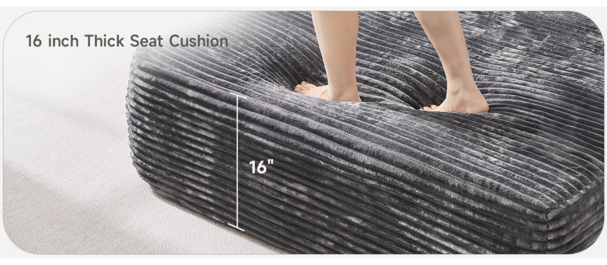Oversized Corduroy Chaise Lounge Sleeper Chair