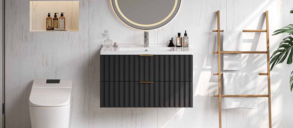 30 Inch Wall-Mounted Floating Bathroom Vanity