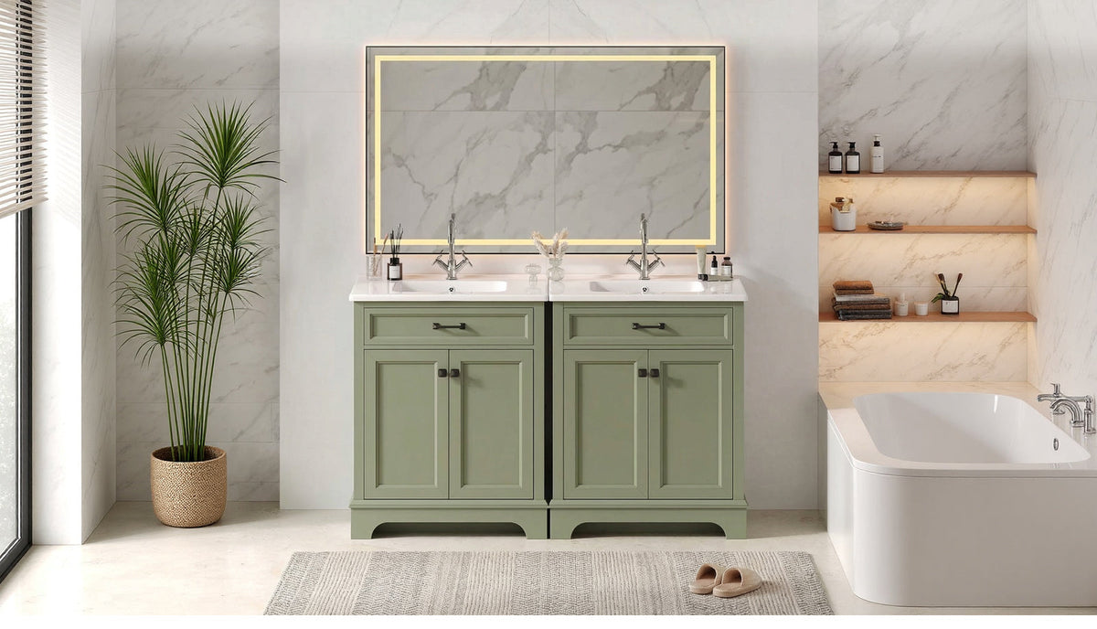 28 Inch Bathroom Vanity with Ceramic Sink and Shelf