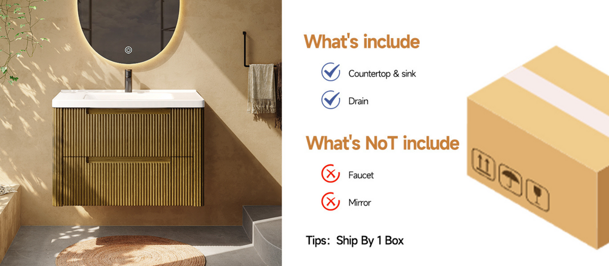 32-Inch Floating Bathroom Vanity with Sink