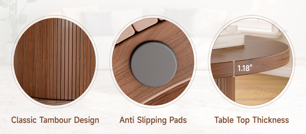 31.5 Inch Round Drum Coffee Table