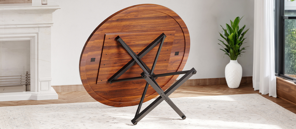 47 Inch Round Dining Table with Pedestal Base