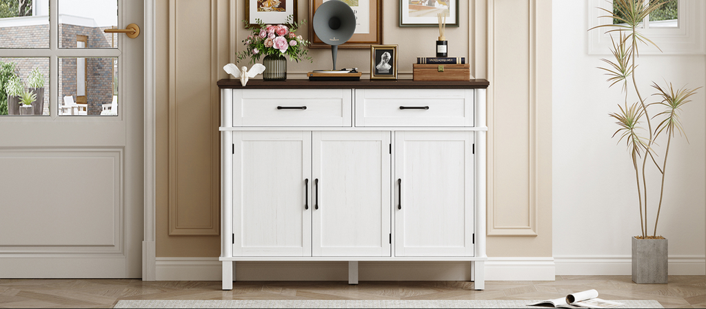 Wood Buffet Sideboard with 2 Drawers and 3 Doors