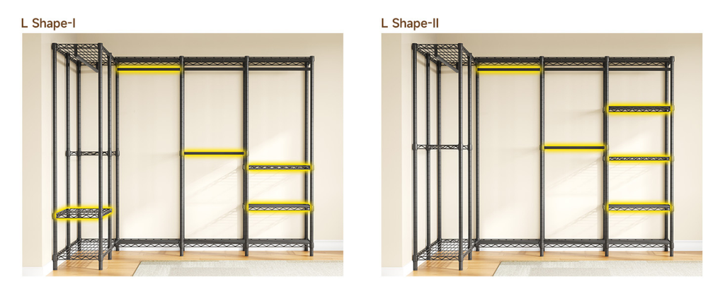 Heavy Duty Freestanding Closet Organizer with Wire Shelves