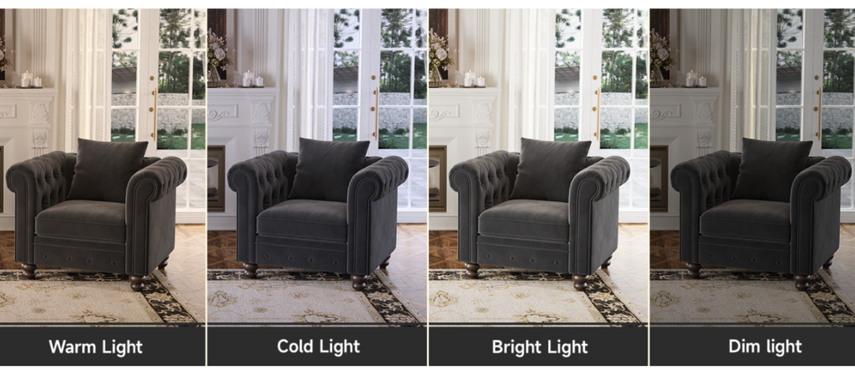 Velvet Chesterfield Tufted Accent Armchair
