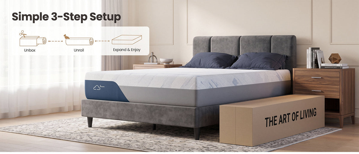 10 Inch Memory Foam Mattress with Cooling Ice Silk Cover