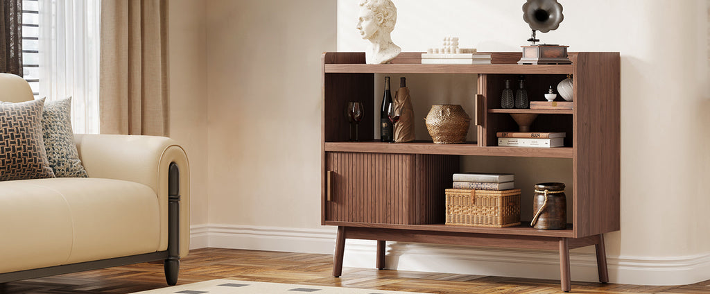 43-Inch Sideboard Buffet with Built-In Power Station