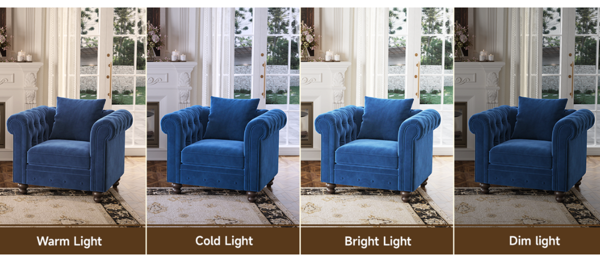 Velvet Chesterfield Tufted Accent Armchair