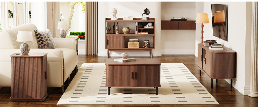43-Inch Sideboard Buffet with Built-In Power Station