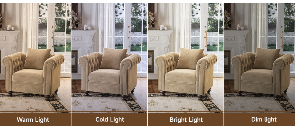 Velvet Chesterfield Tufted Accent Armchair
