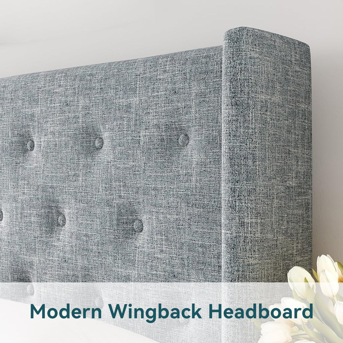 Lift Up Storage Bed with Tufted Button Headboard
