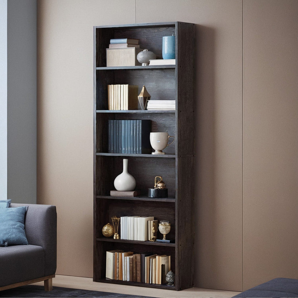 70 Inch Industrial 6-Shelf Floor Standing Bookshelf