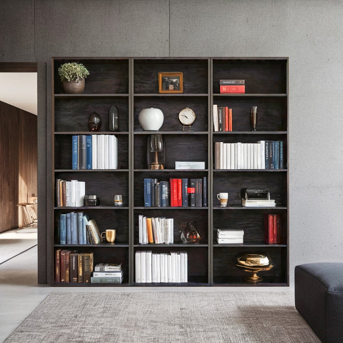 70 Inch Industrial 6-Shelf Floor Standing Bookshelf