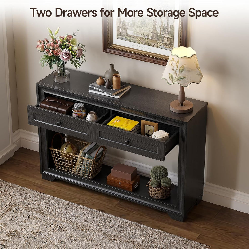 47 Inch Console Table with 2 Drawers and Shelf
