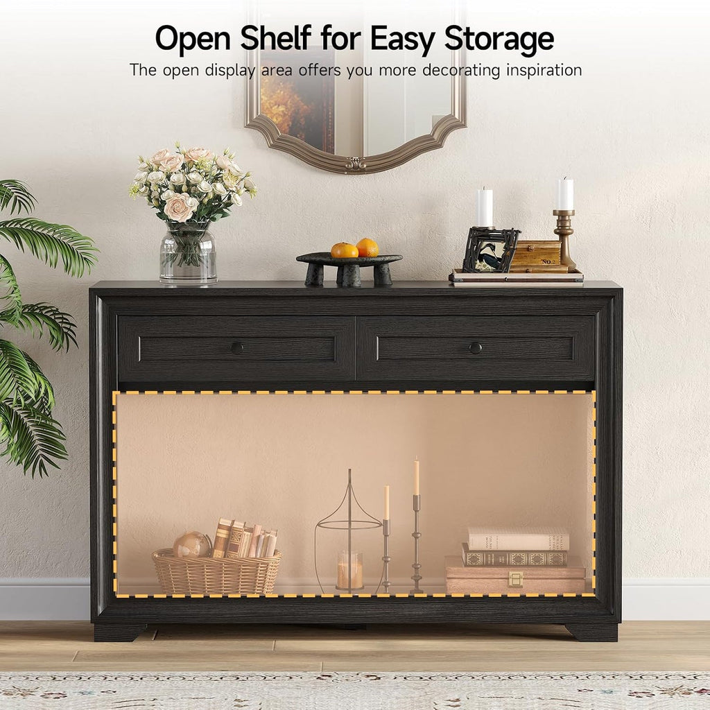 47 Inch Console Table with 2 Drawers and Shelf