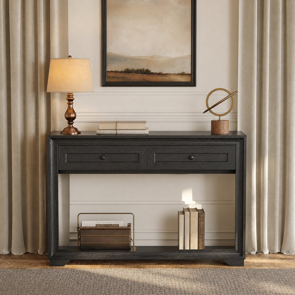 47 Inch Console Table with 2 Drawers and Shelf