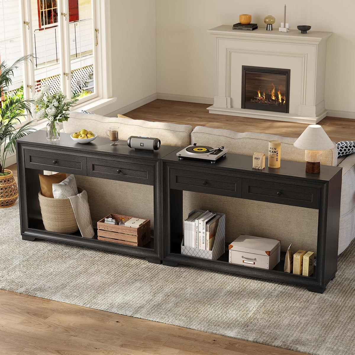 47 Inch Console Table with 2 Drawers and Shelf