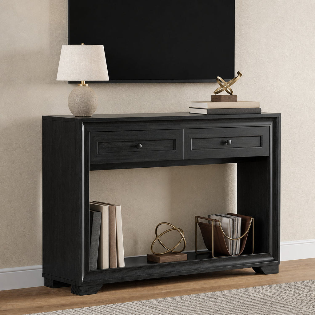 47 Inch Console Table with 2 Drawers and Shelf
