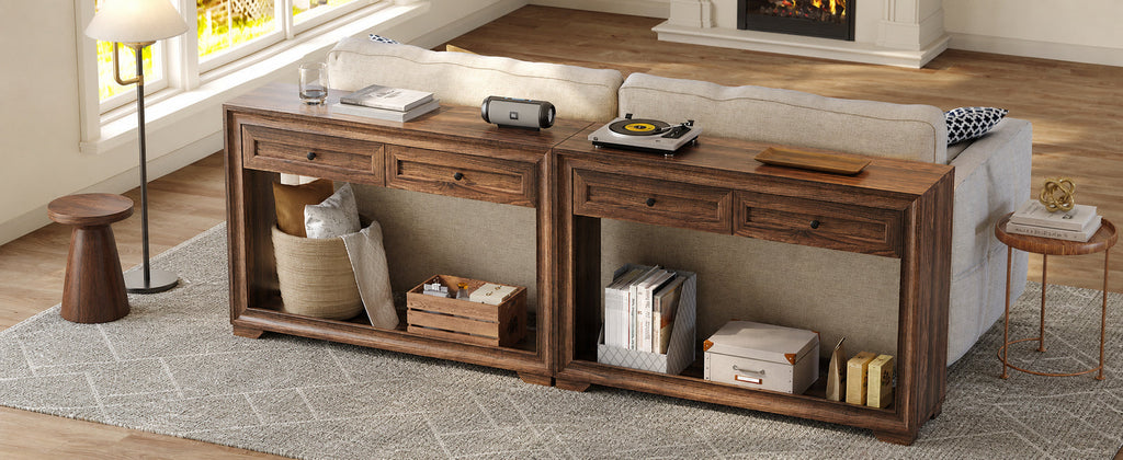 47 Inch Console Table with 2 Drawers and Shelf