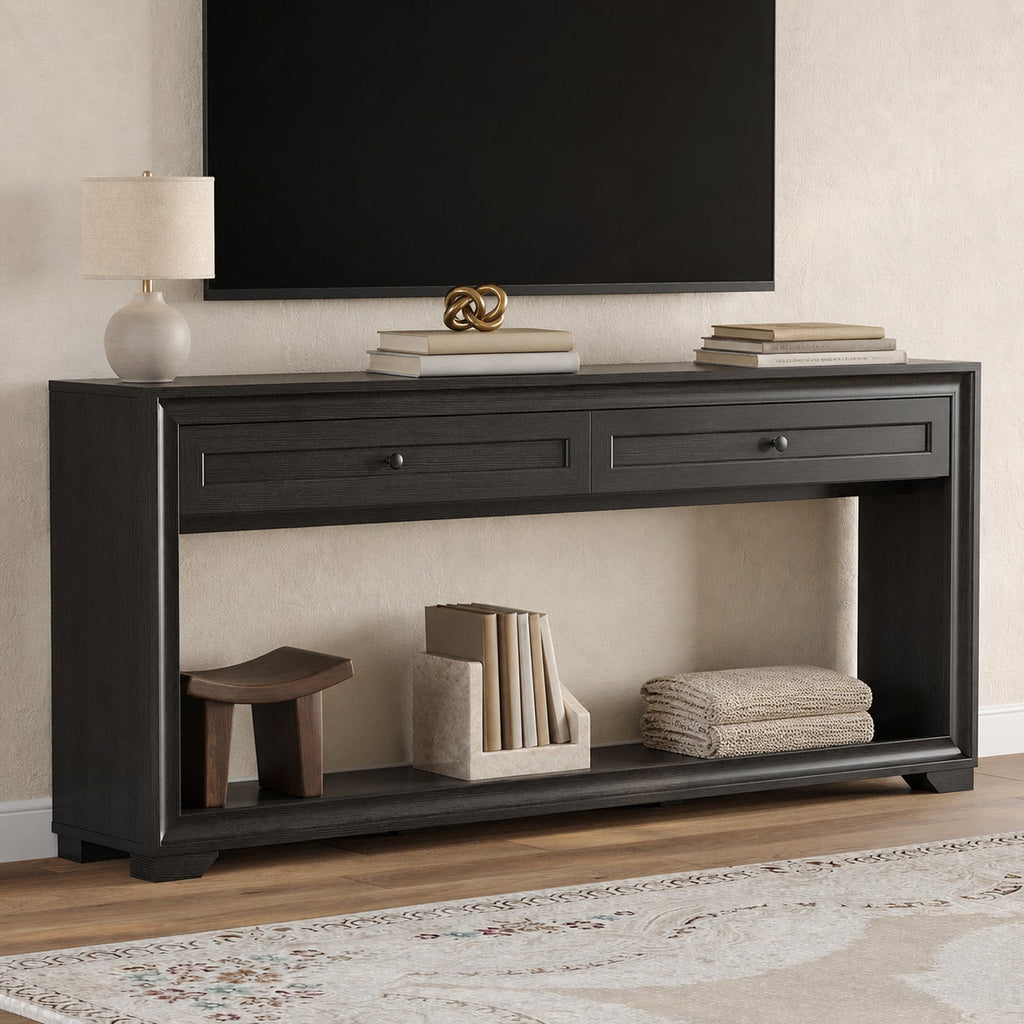 71 Inch Extra Long Console Table with 2 Drawers