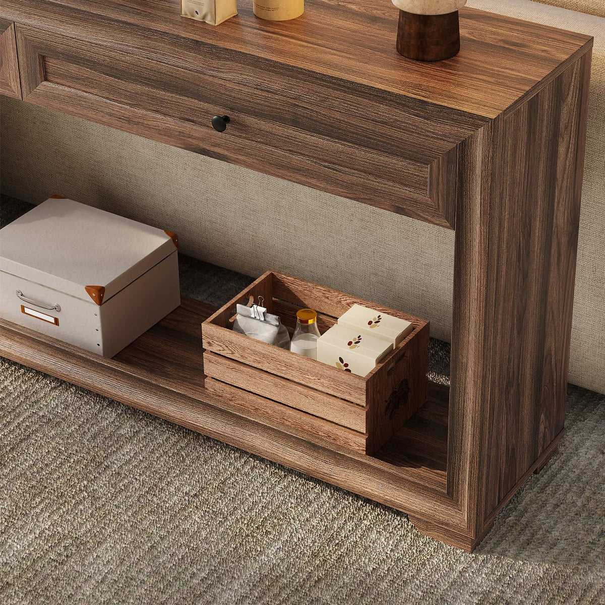 71 Inch Extra Long Console Table with 2 Drawers