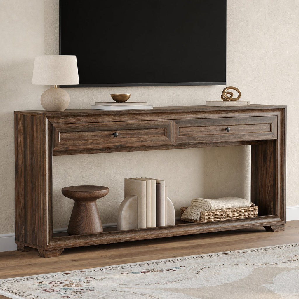 71 Inch Extra Long Console Table with 2 Drawers