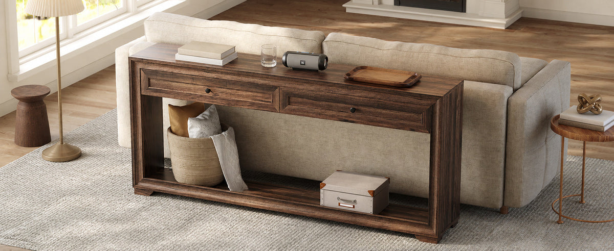 71 Inch Extra Long Console Table with 2 Drawers