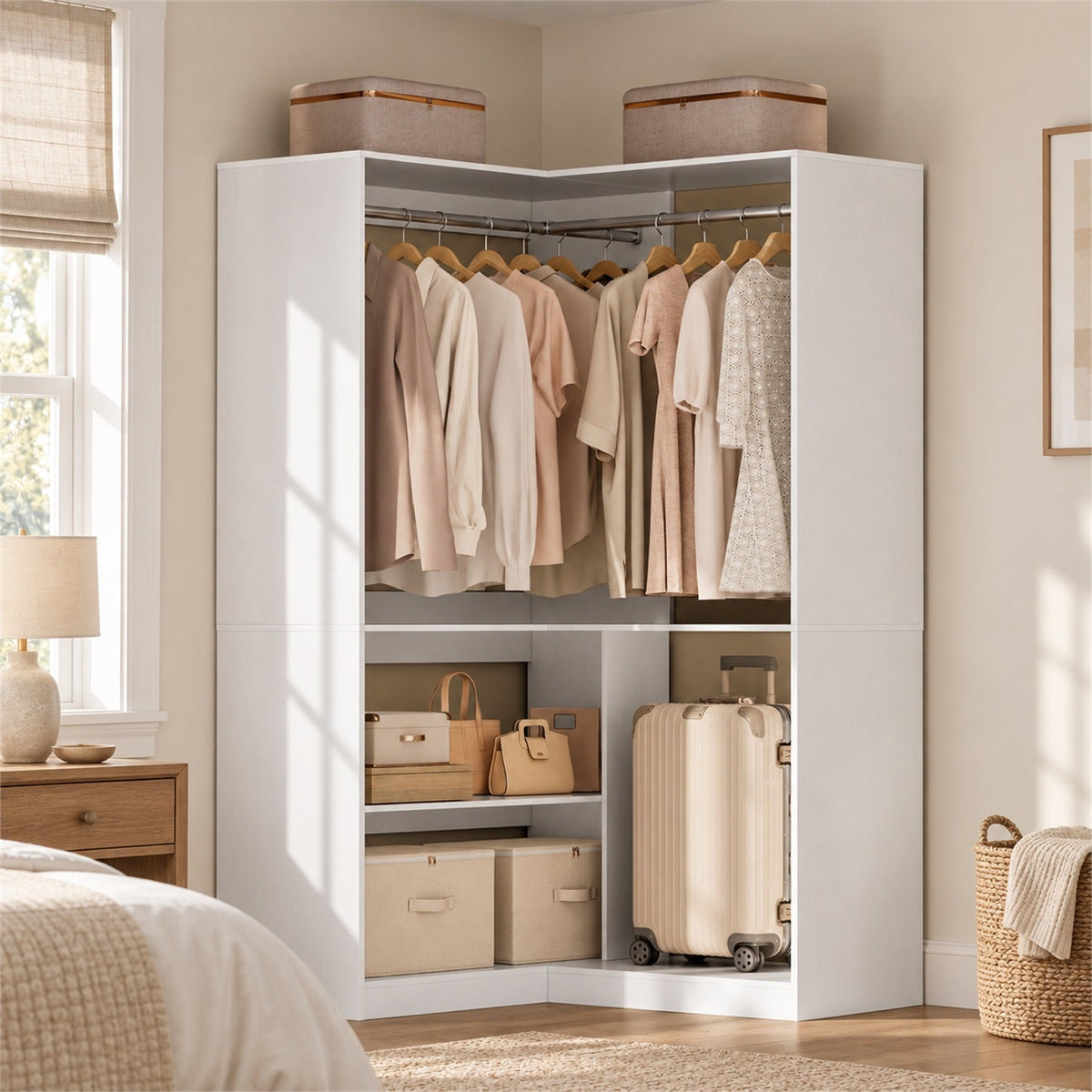 Corner Closet System, 32 x 32 Inch Modular Organizer