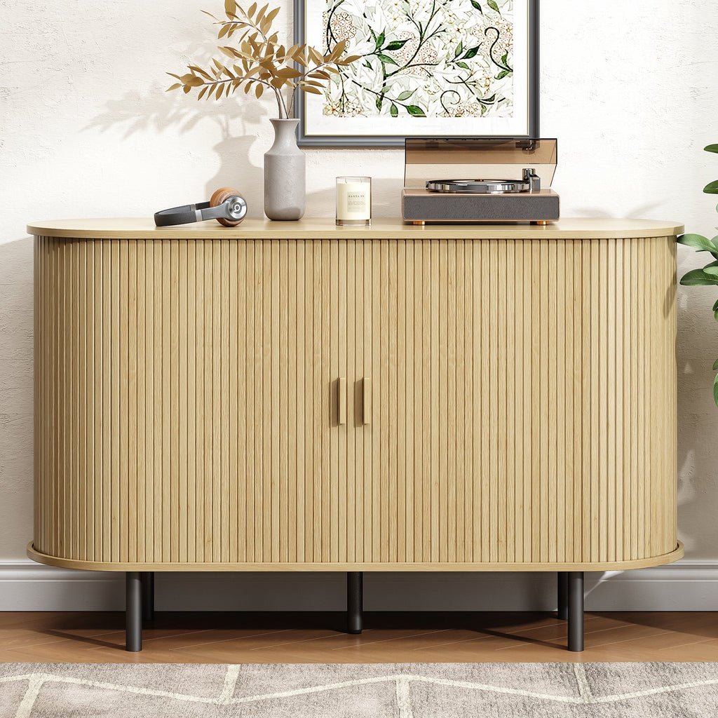 48 Inch Fluted Buffet Sideboard Coffee Bar Cabinet