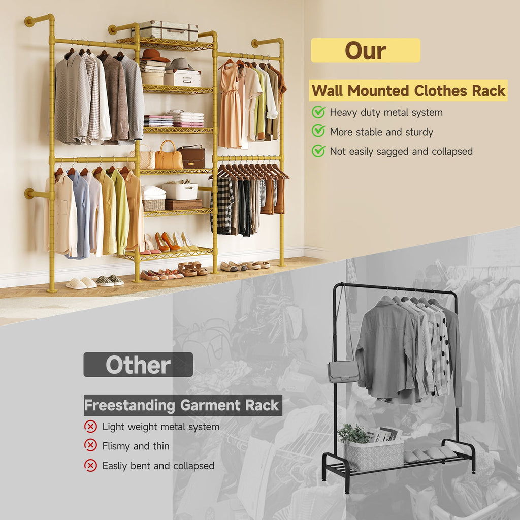 Wall Mounted Industrial Pipe Closet System