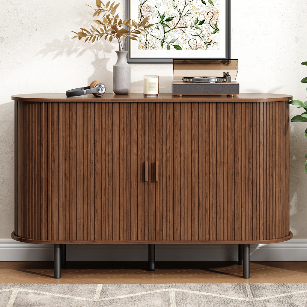 48 Inch Fluted Buffet Sideboard Coffee Bar Cabinet