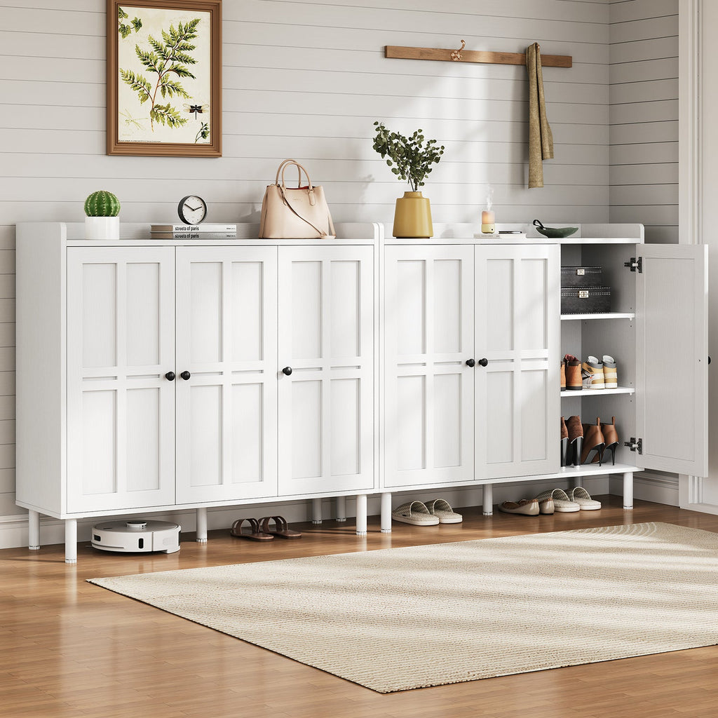 Freestanding Shoe Cabinet with 3 Doors and Shelves