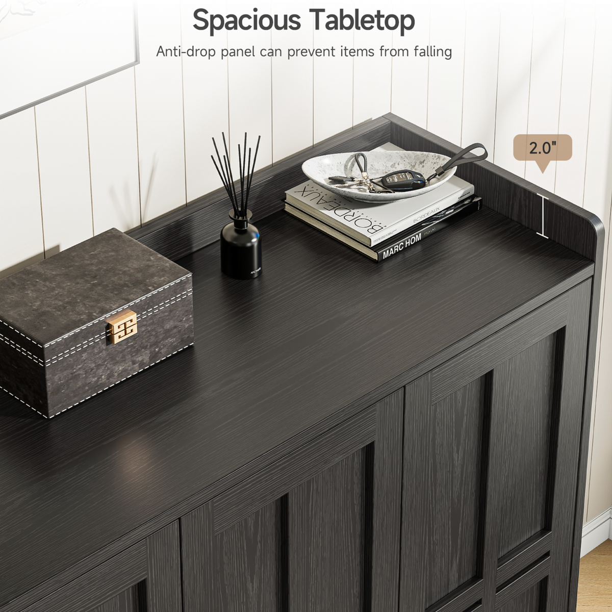 Freestanding Shoe Cabinet with 3 Doors and Shelves
