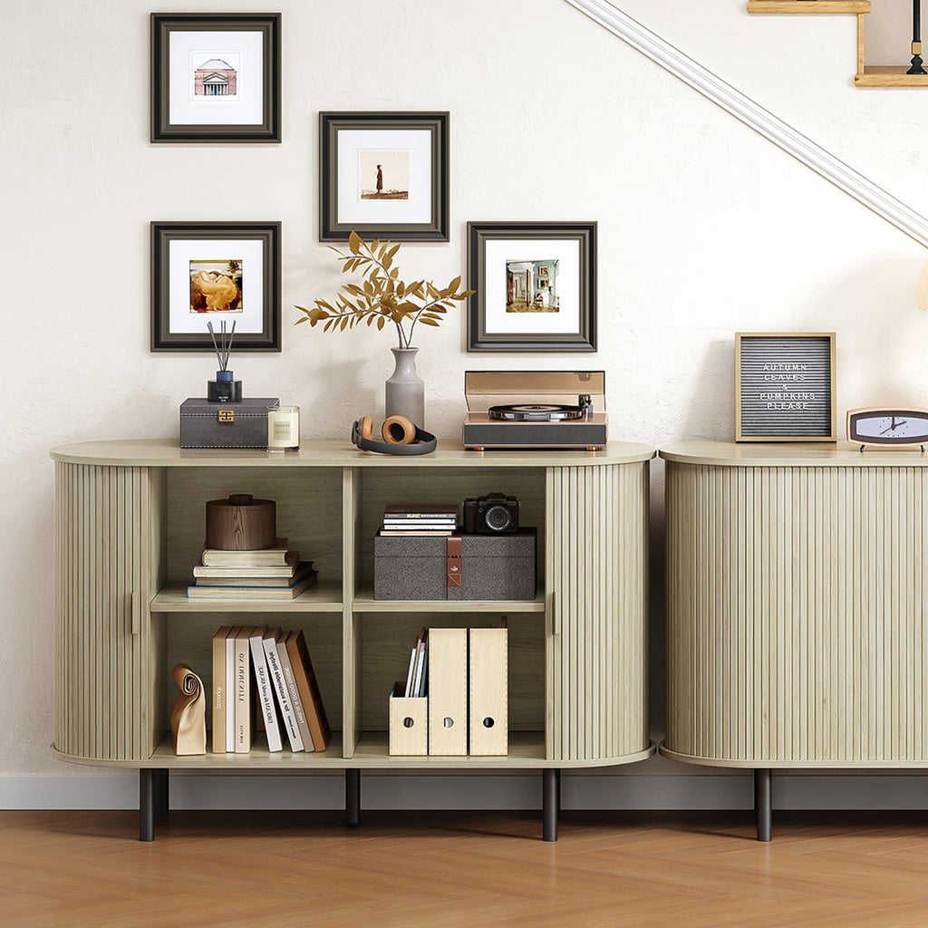 48 Inch Fluted Buffet Sideboard Coffee Bar Cabinet