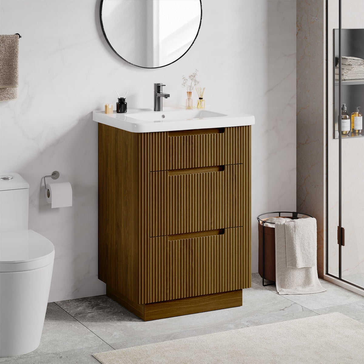 24 Inch Freestanding Bathroom Vanity with Sink
