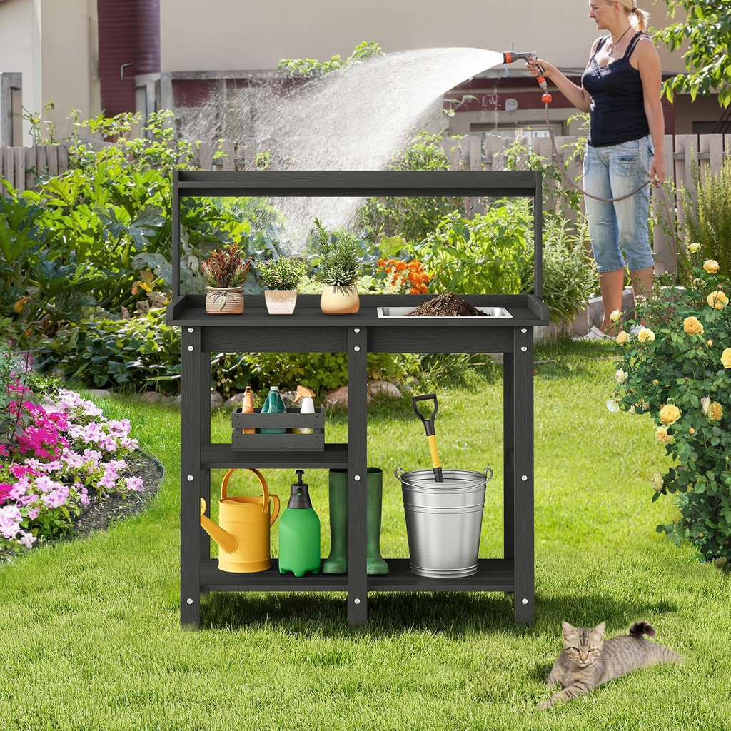 Outdoor Potting Bench with Removable Sink