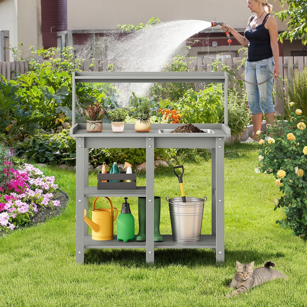 Outdoor Potting Bench with Removable Sink