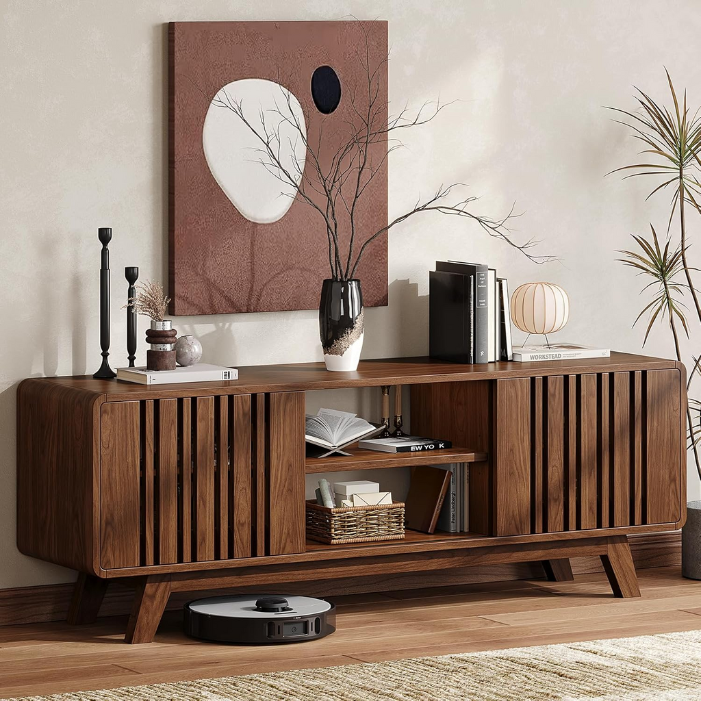 63 or 70 Inch TV Stand with Sliding Grille Doors