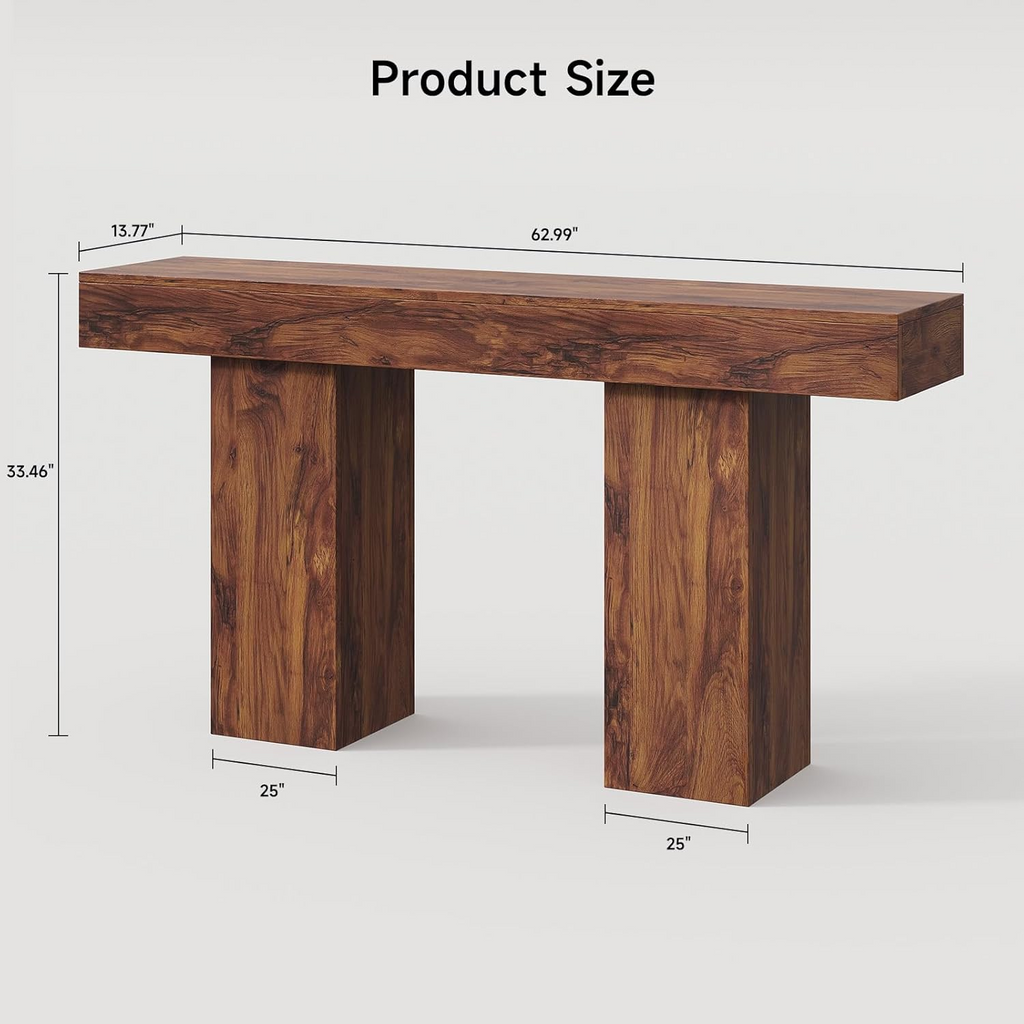 63 Inch Farmhouse Narrow Entryway Console Table