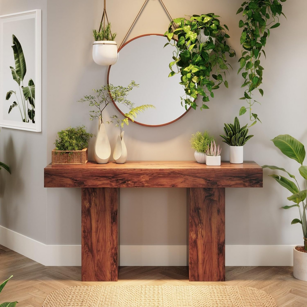 63 Inch Farmhouse Narrow Entryway Console Table