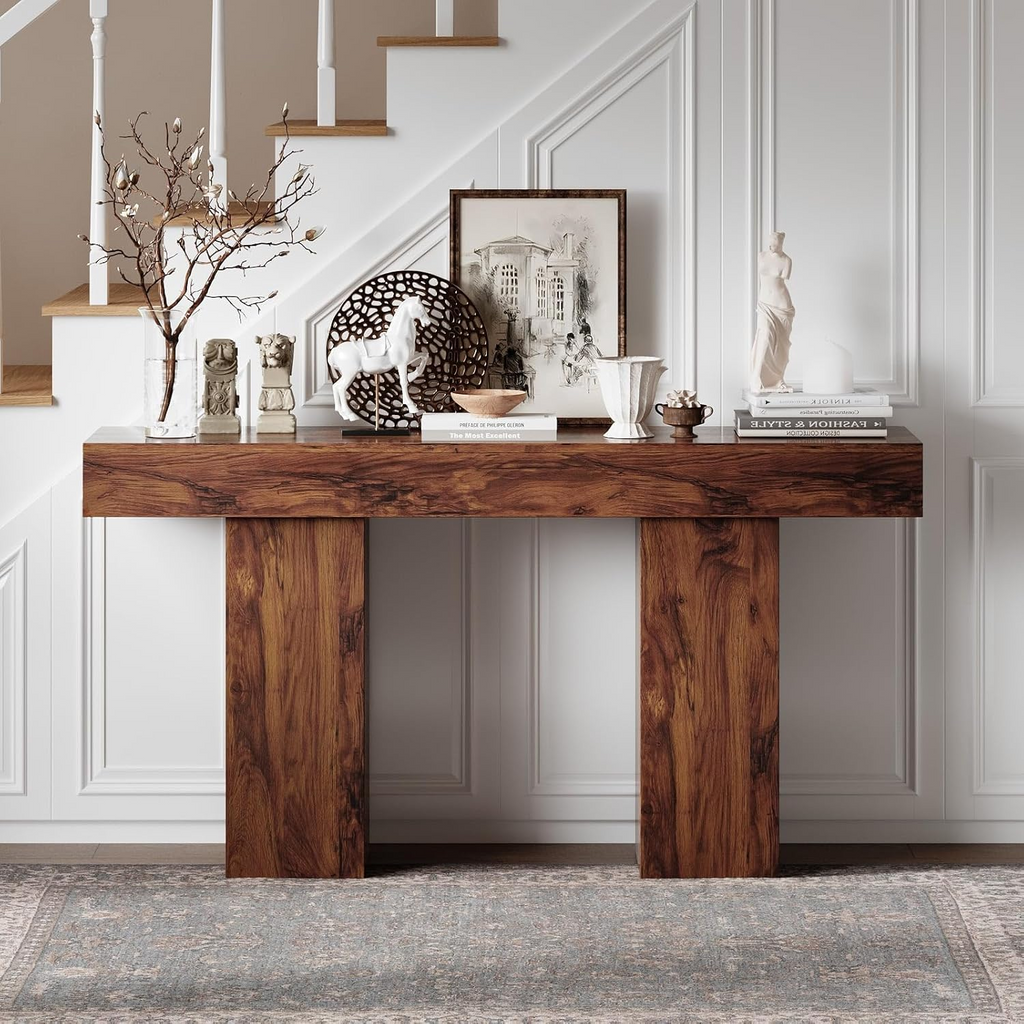 63 Inch Farmhouse Narrow Entryway Console Table