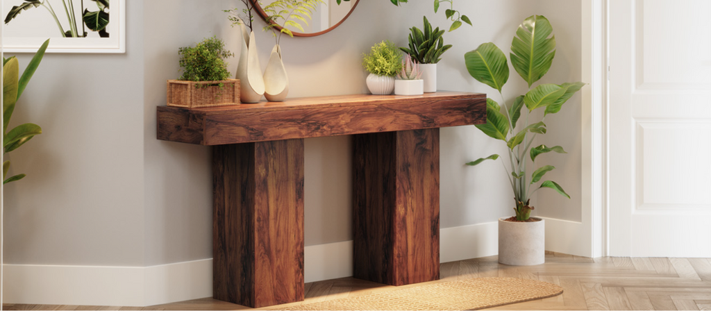 63 Inch Farmhouse Narrow Entryway Console Table