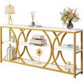 70.8" Extra Long Console Table with 3-Tier Shelves
