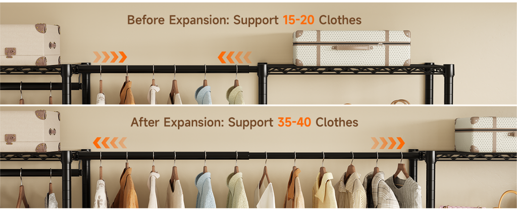 Heavy Duty Freestanding Clothes Rack with 9 Shelves