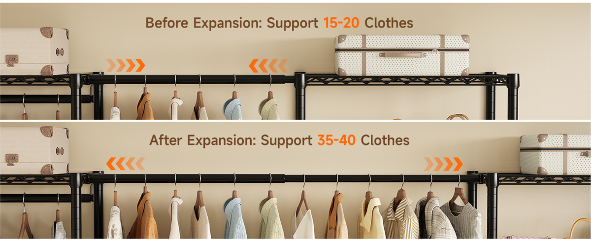Heavy Duty Freestanding Clothes Rack with 9 Shelves