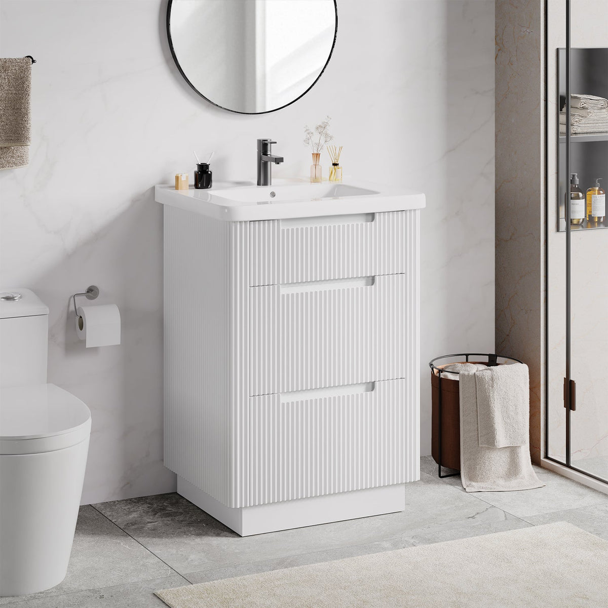 24 Inch Freestanding Bathroom Vanity with Sink