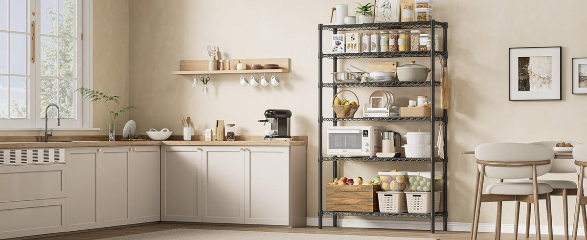 Expandable Metal Shoe Rack with 4 Hooks and 8 Shelves
