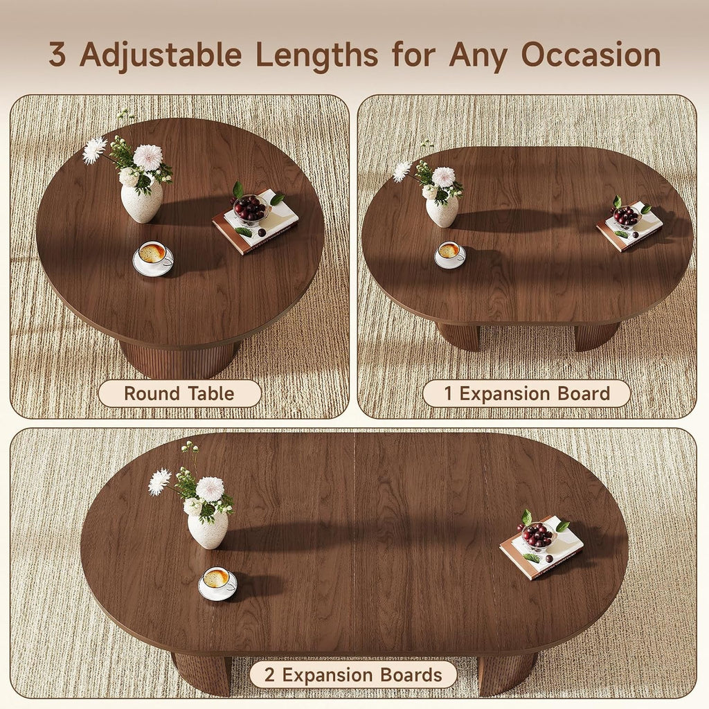 41-78 Inch Extendable Oval Dining Table, Seats 4-8