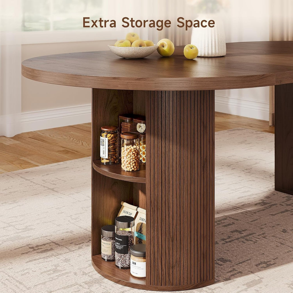 41-78 Inch Extendable Oval Dining Table, Seats 4-8