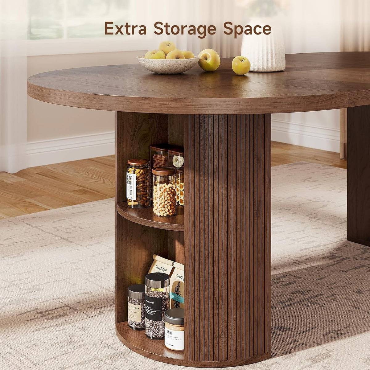 41-78 Inch Extendable Oval Dining Table, Seats 4-8